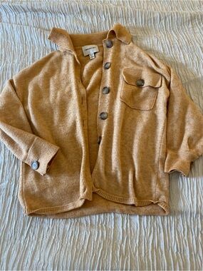 INDUSTRY Orangey Tan Button-Up Knit Shacket